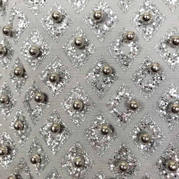 Lascana For Venus Sz L Silver Sparkle Bodycon Mini Dress Bling Sequin NYE Party - Picture 4 of 11